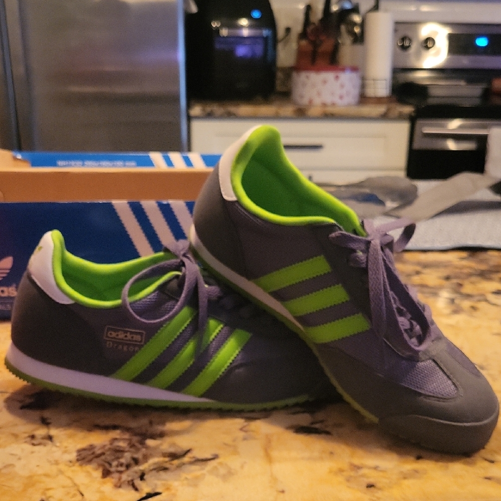 Adidas Gray and Lime Green Sneakers